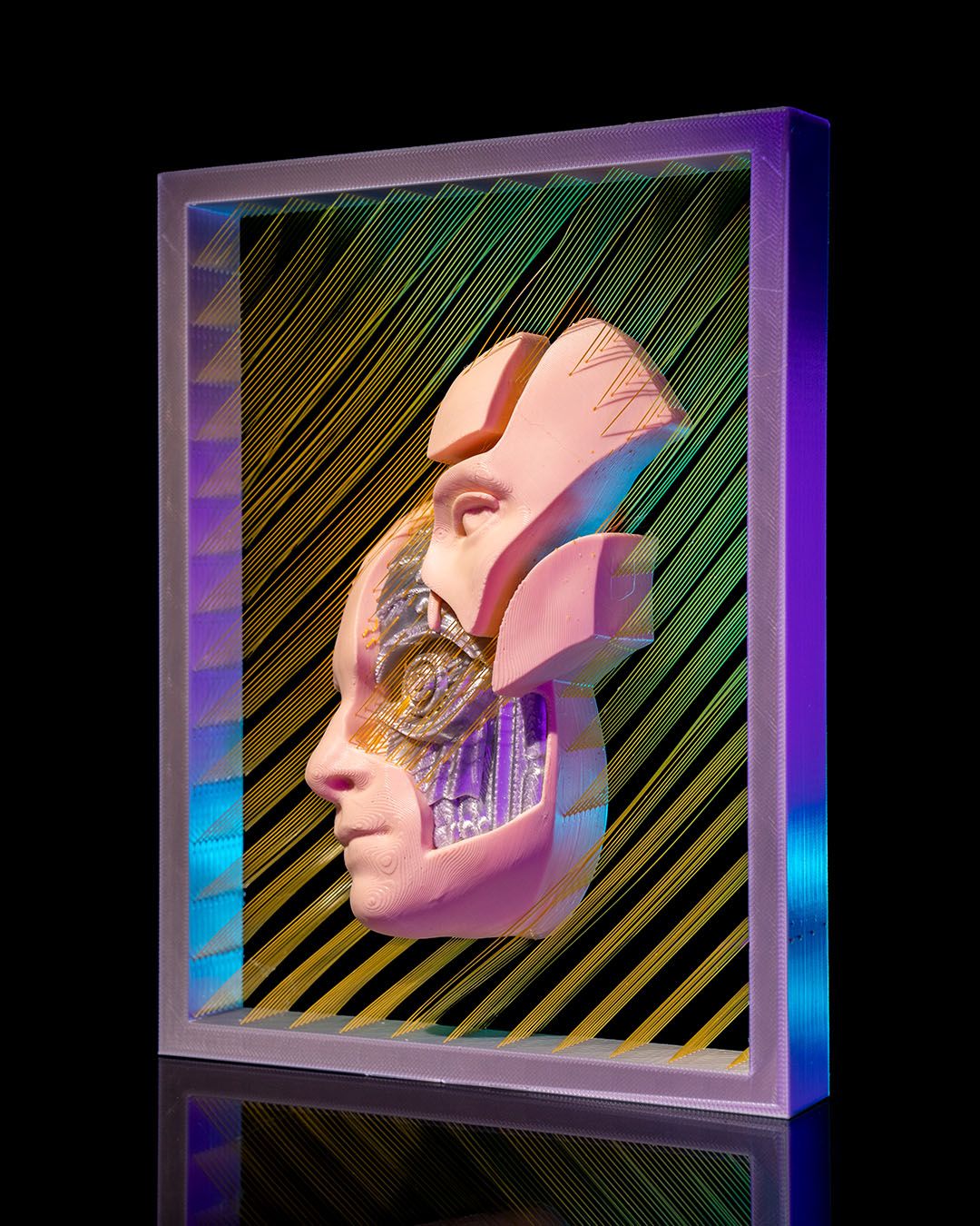 Moderne Roboter-Deko-Figur in Menschengesichtsgröße, 20 cm
