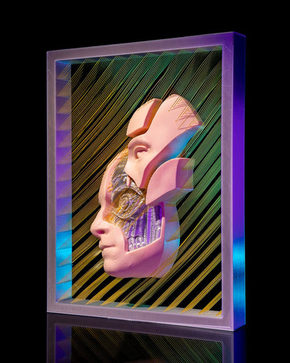 Moderne Roboter-Deko-Figur in Menschengesichtsgröße, 20 cm