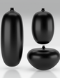 Svart Schwarz Moderne Vase Groß 25CM Dekorative Harte Plastik Moderne Vase 3er Set