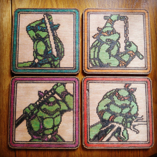 Ninja Kaplumbağalar Bardak Altılığı 4 Parça Ninja Turtles  4'lü Bardak Altlığı