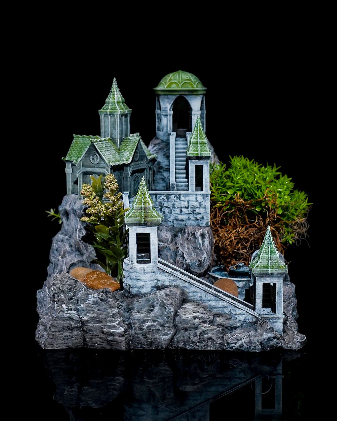 Miniatur-Gartenturm Dekoration für den Schreibtisch, 15 cm, Antik