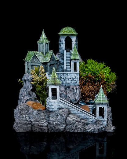 Miniatur-Gartenturm Dekoration für den Schreibtisch, 15 cm, Antik