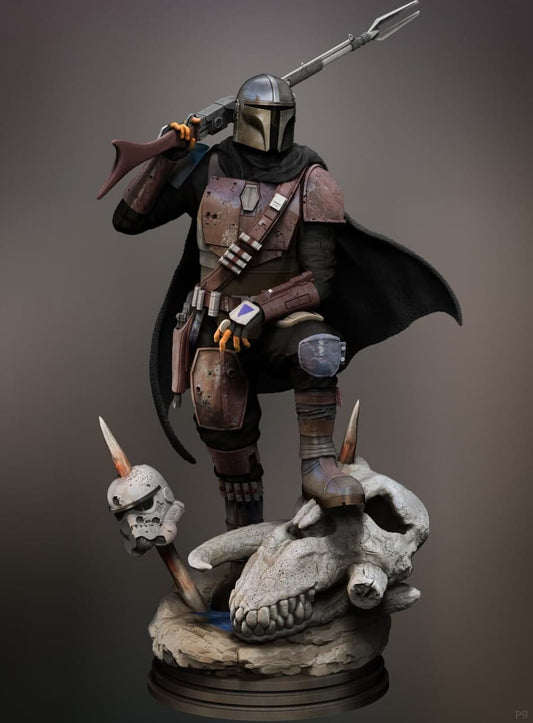 Mandalorian Din Djarin Figür Star Wars Din Djarin Figür Büyük Boy 25CM