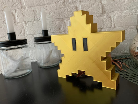 Weihnachtsbaumspitze Weihnachtsschmuck Super Mario Pixel Stern 17CM