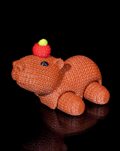 Kapibara-Spielzeug aus Strick, 8 cm