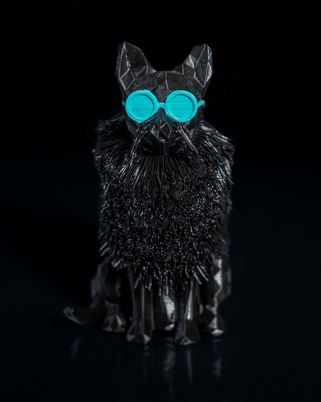 Prizma Cool Schwarze Katze Dekorative Tischdekoration 13CM
