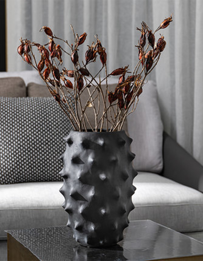 Espinho Stachelige Vase Groß 25 CM Hartplastik 2er-Set Dekorative Moderne Vase
