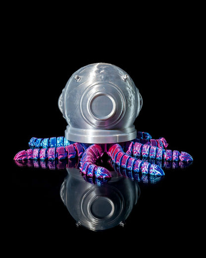 Krake mit Taucherhelm, bewegliches Spielzeug Oktopus, bewegliches Spielzeug