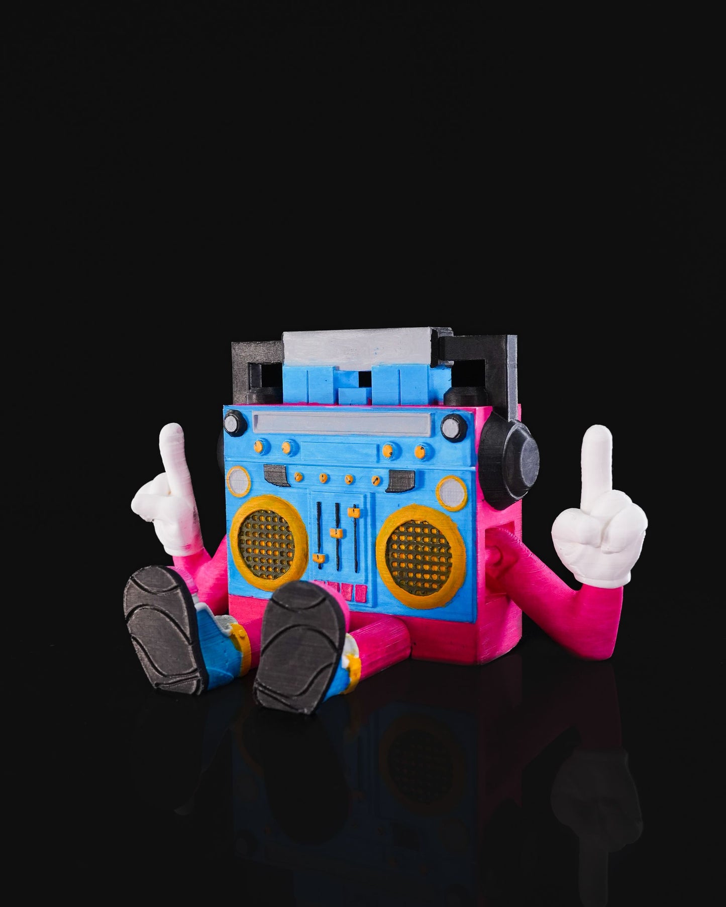 80er Boombox Radio Charakter Bewegliche Spielzeugfigur