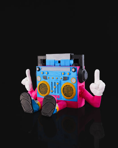 80er Boombox Radio Charakter Bewegliche Spielzeugfigur