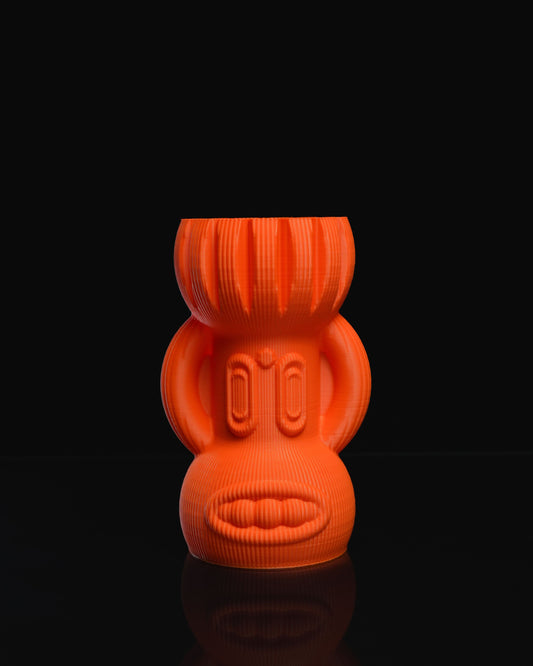 Tiki Dekoratif Turuncu Totem Vazo
