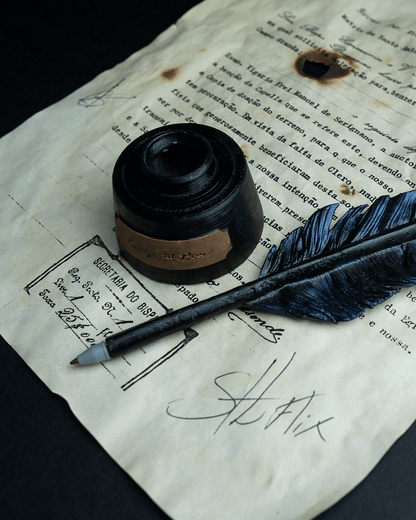 Federkiel-Feder-Tintenfass-Set Tisch-Federkiel-Stift- und Tinten-Set