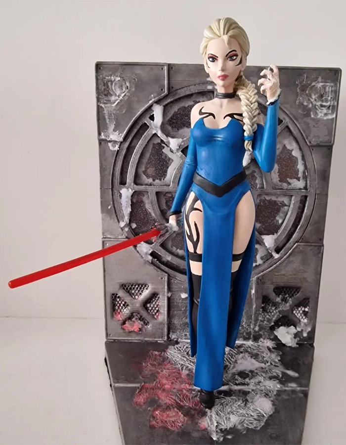 Star Wars Elsa Bemalte Figur Dunkle Elsa Figur Groß 20CM
