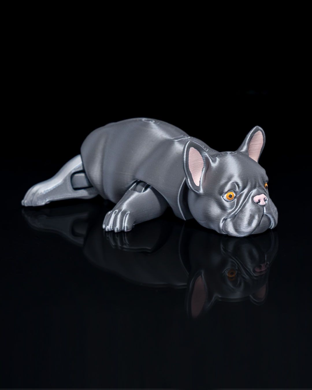 Bewegliche Französische Bulldogge Spielzeug Bemalte Figur 15 CM