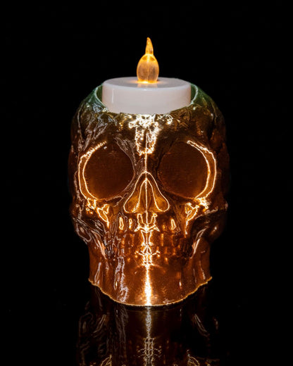 Halloween Totenkopf Duftkerzenhalter 3er Set LED 12CM
