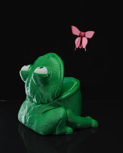 Schmetterling fressender Frosch Bewegliches Spielzeug 16CM