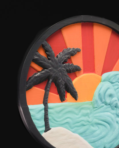 Sunrise Decorative Oval Three-Dimensional Painting 20 cm