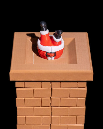 Geschenk-Aufbewahrungsbox für Neujahr, Weihnachtsmann-Aufbewahrungsbox im Kamin, Groß, 20CM