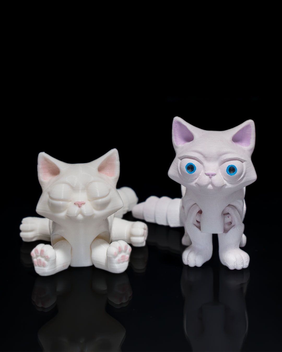 Bewegliche Busya Katze Spielzeug Bemalte Figur 15 cm