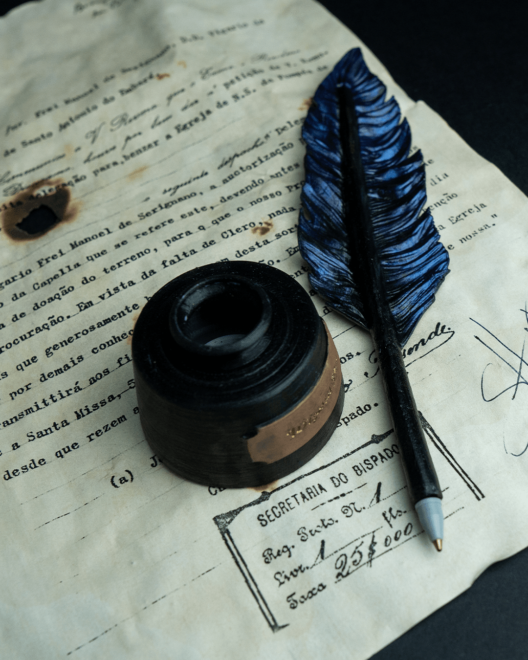 Federkiel-Feder-Tintenfass-Set Tisch-Federkiel-Stift- und Tinten-Set