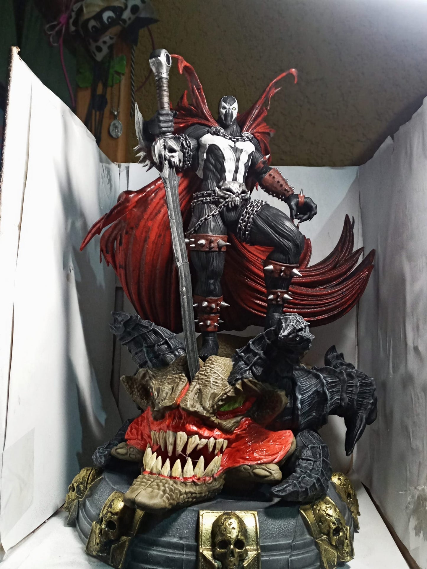 Mortal Kombat Spawn Bemalte Figur Mittelalterlicher Spawn Figur Groß 25CM