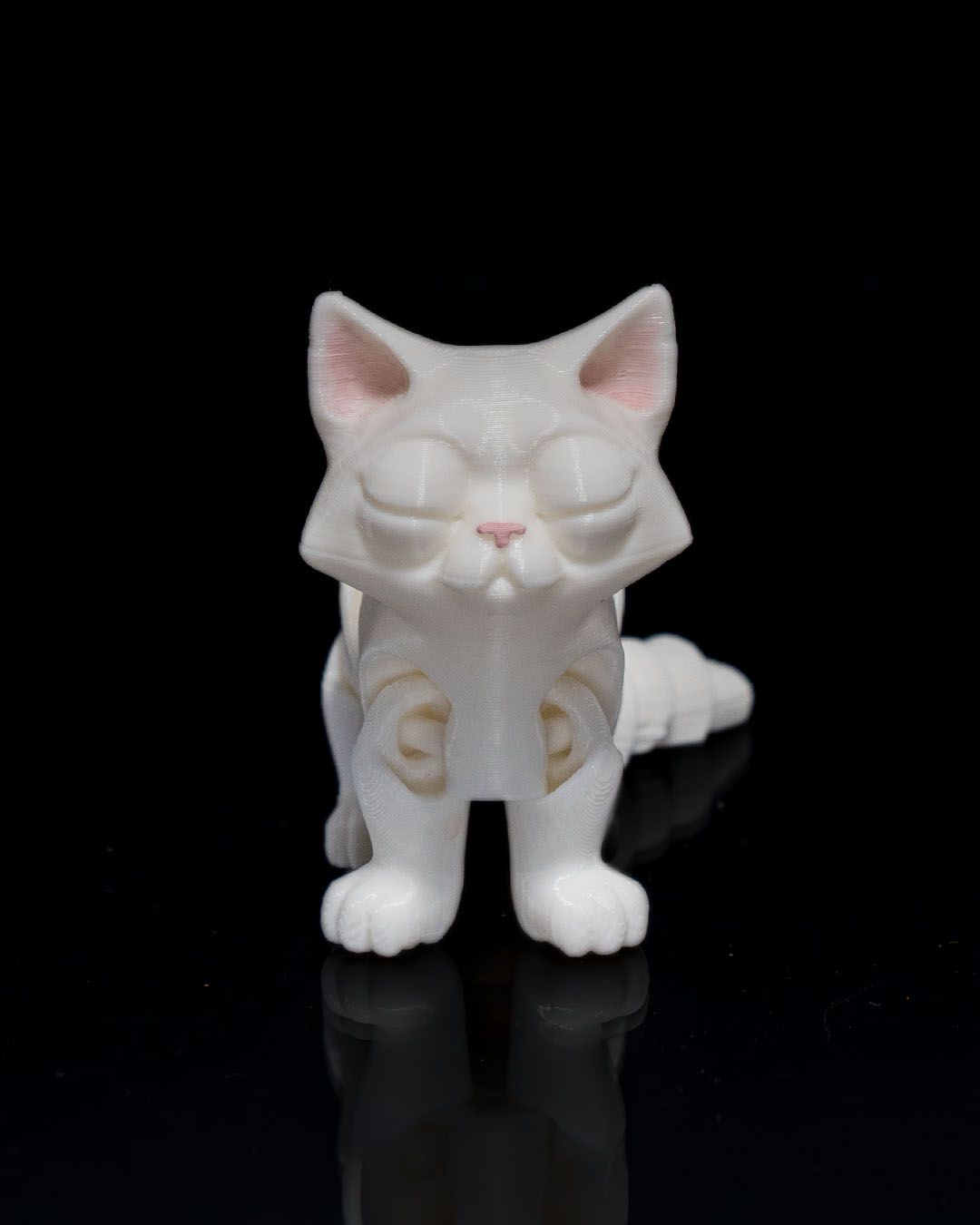 Bewegliche Busya Katze Spielzeug Bemalte Figur 15 cm
