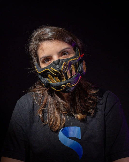 Cadılar Bayramı Samuray Maske Cyber Samuray Maske Halloween Samuray Maske