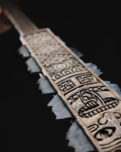 Macuahuitl Azteken Kriegskeule (Originalgröße)
