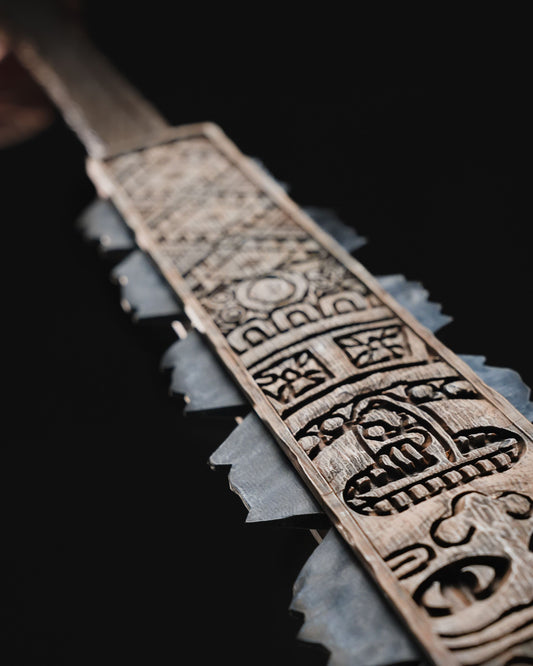 Macuahuitl Azteken Kriegskeule (Originalgröße)