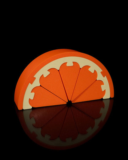 Orangenscheiben-Pillenbox mit 5 großen Orangenfächern
