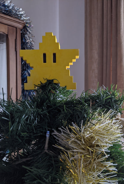 Weihnachtsbaumspitze Weihnachtsschmuck Super Mario Pixel Stern 17CM