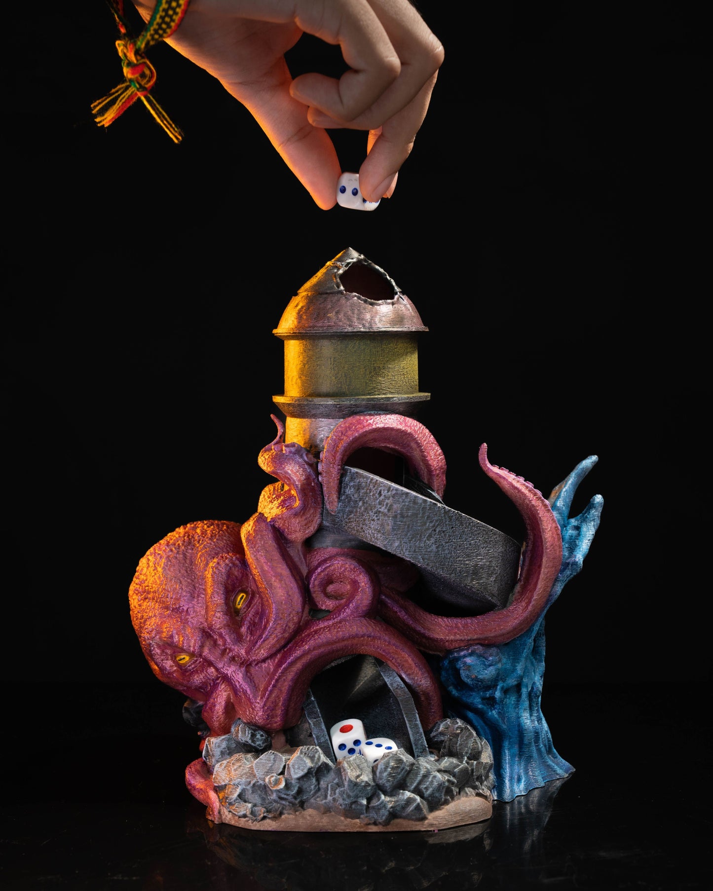 Unterwasser-Oktopus-Arme Würfelturm Kraken Würfelwerfer Desktop Deko Objekt