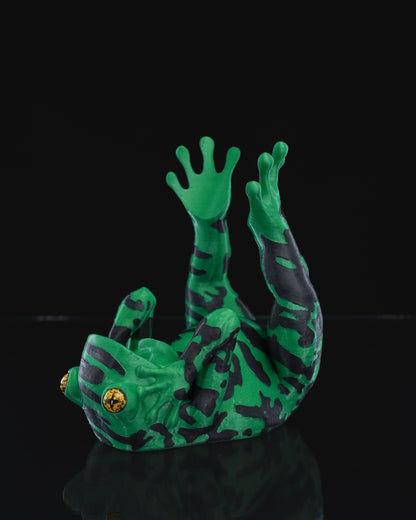 Dekorativer Flaschenhalter mit Froschmotiv, gestreift