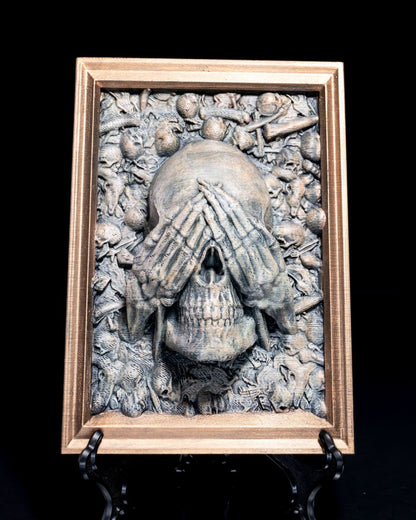 Skull Schädel Ich habe nichts gesehen, nichts gehört, nichts gewusst Dekorative Skizzenbilder 3er Set(