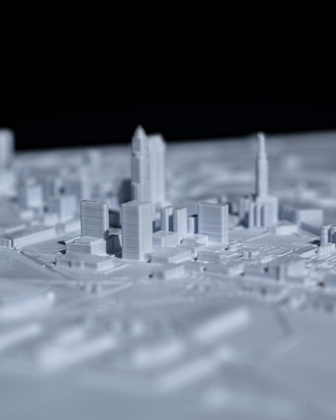 Cleveland Dreidimensionale Stadt-Skyline Dekorative Minimalistische Wandtafel Cleveland