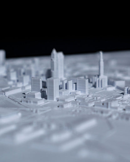 Cleveland Dreidimensionale Stadt-Skyline Dekorative Minimalistische Wandtafel Cleveland