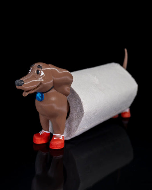 Dakhund Sevimli Köpek Boyalı Figürlü Havlu Kağıt Tutacağı