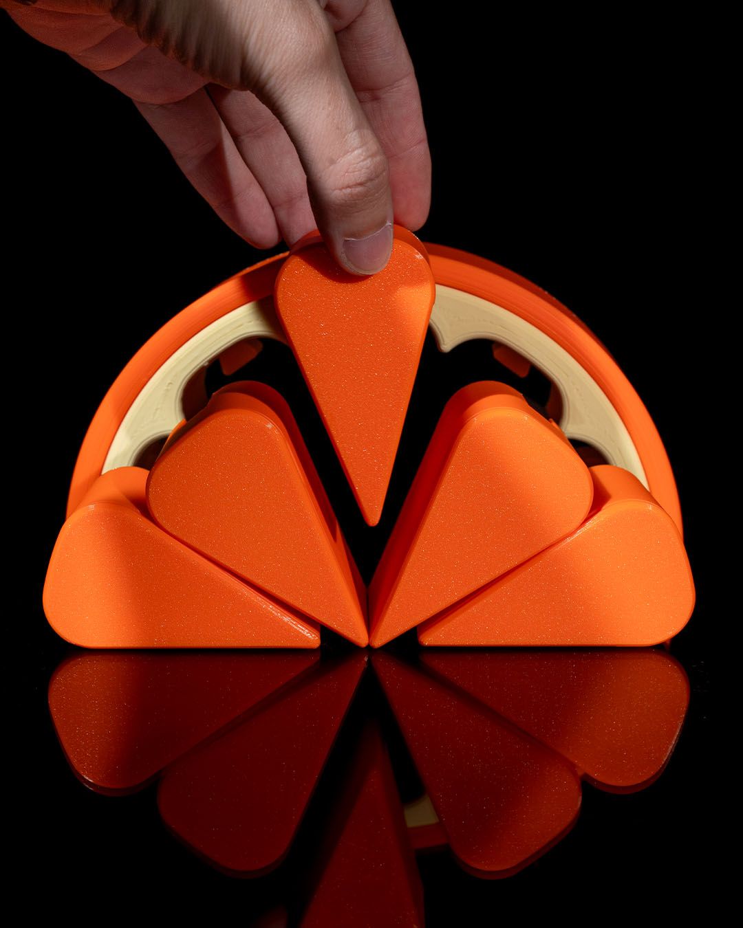 Orangenscheiben-Pillenbox mit 5 großen Orangenfächern