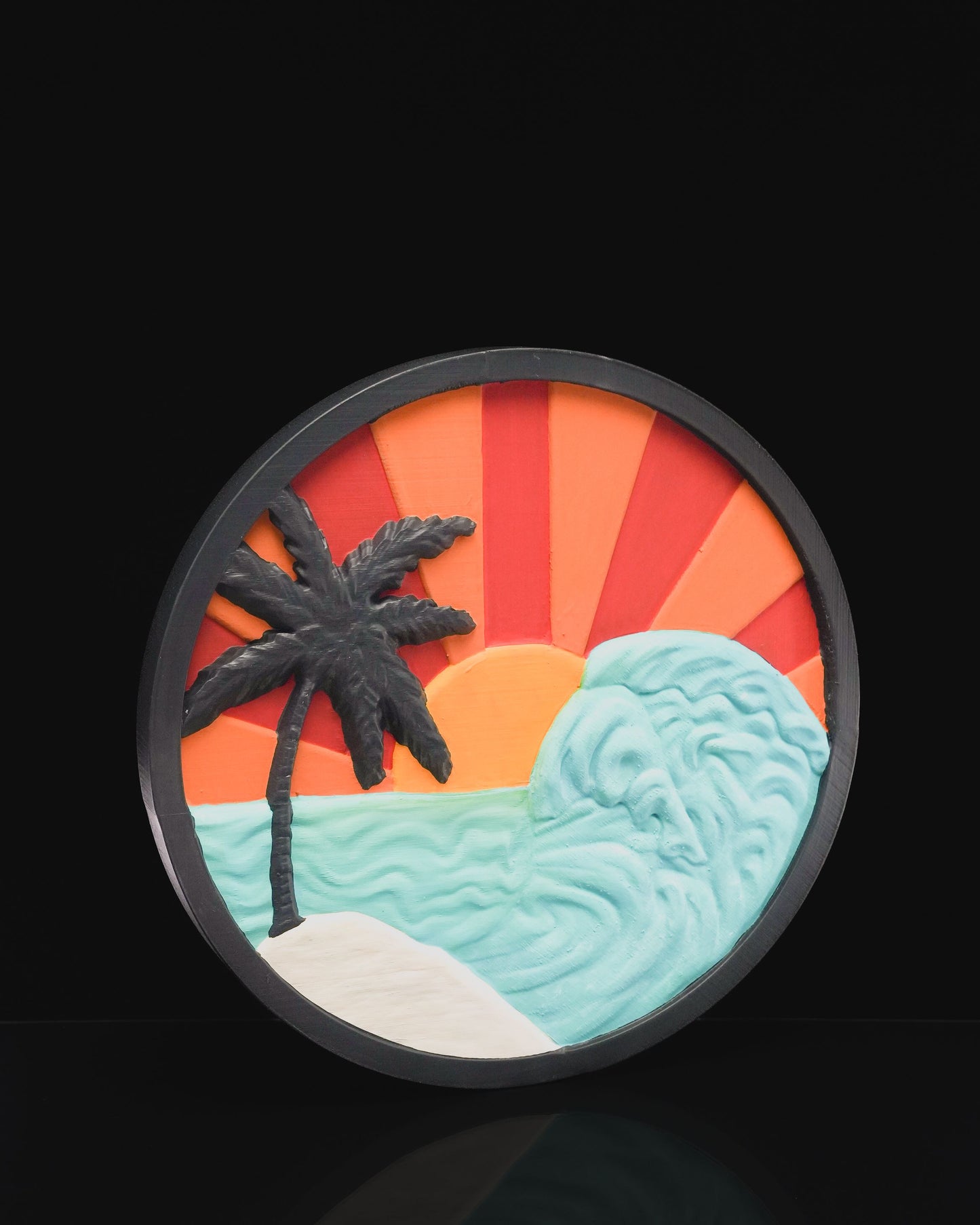 Sunrise Decorative Oval Three-Dimensional Painting 20 cm