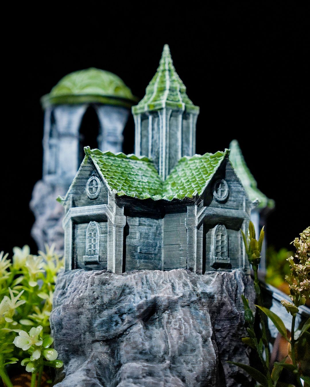 Miniatur-Gartenturm Dekoration für den Schreibtisch, 15 cm, Antik