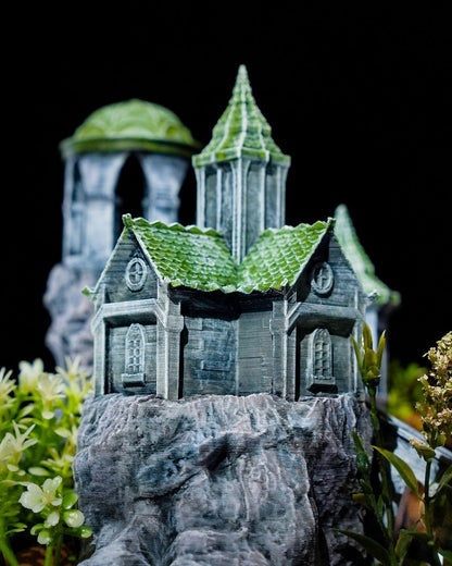 Miniatur-Gartenturm Dekoration für den Schreibtisch, 15 cm, Antik