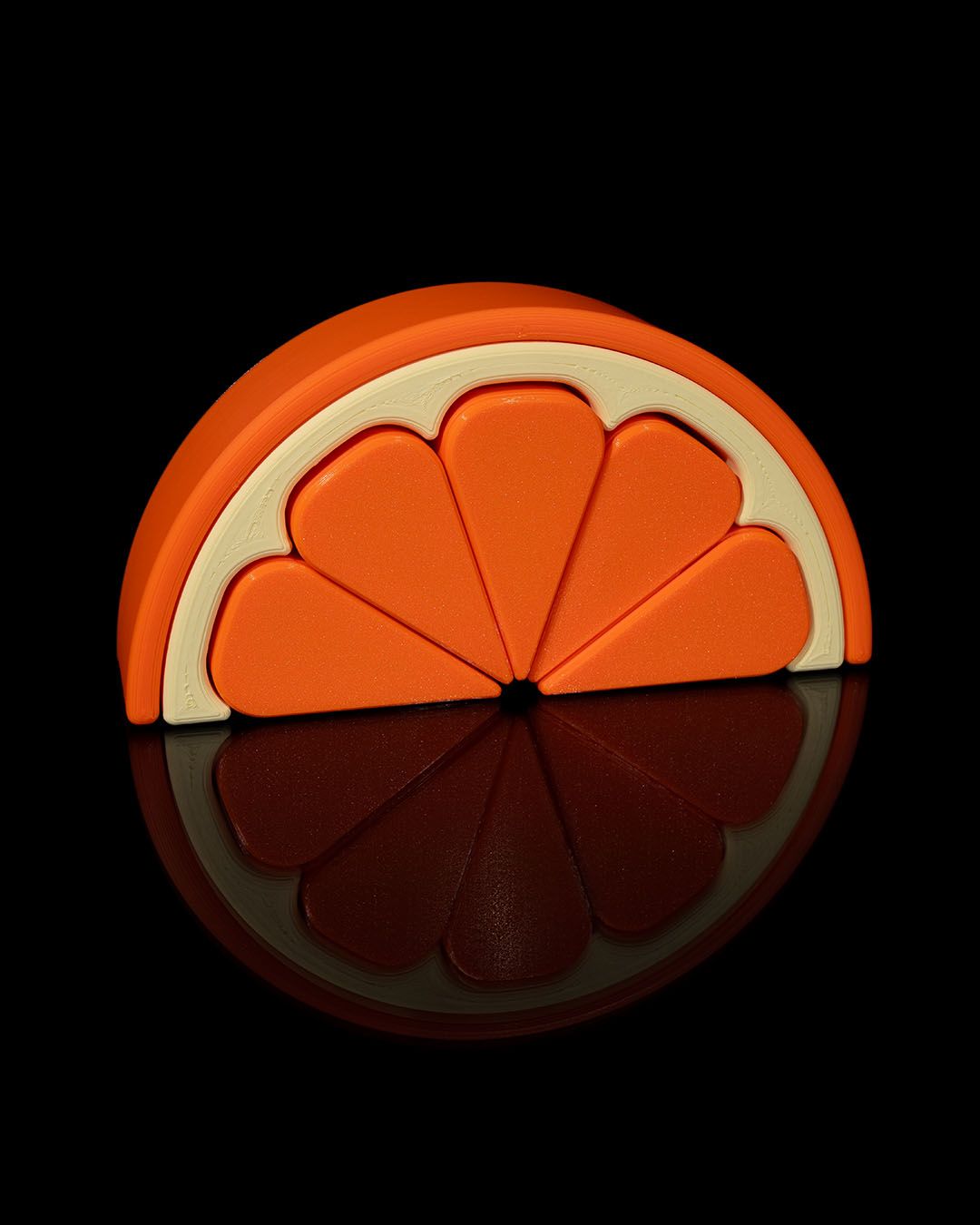 Orangenscheiben-Pillenbox mit 5 großen Orangenfächern