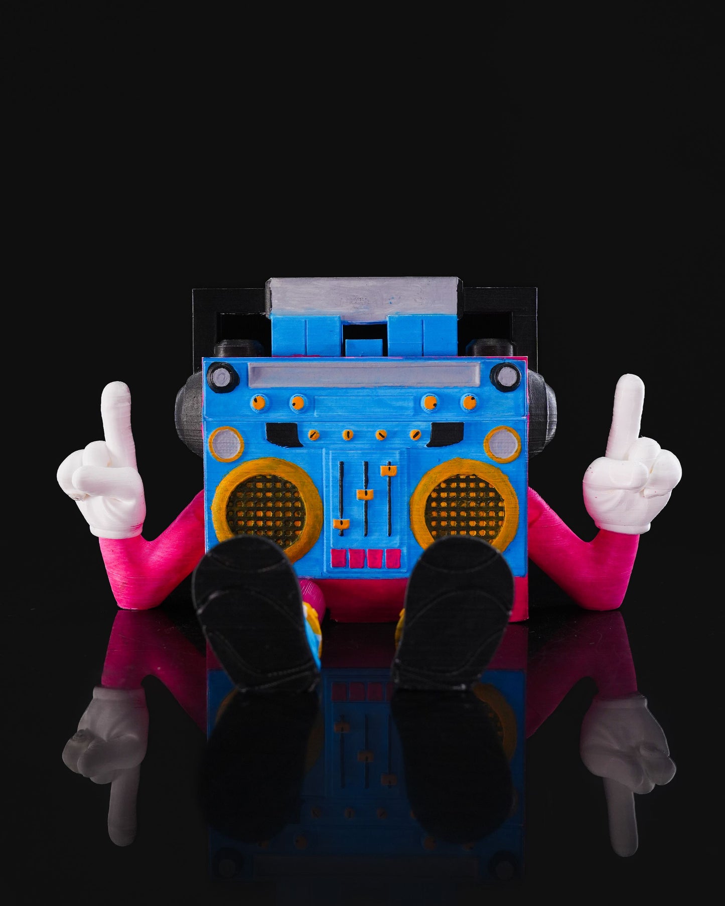 80er Boombox Radio Charakter Bewegliche Spielzeugfigur