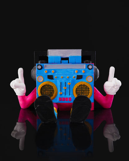 80er Boombox Radio Charakter Bewegliche Spielzeugfigur
