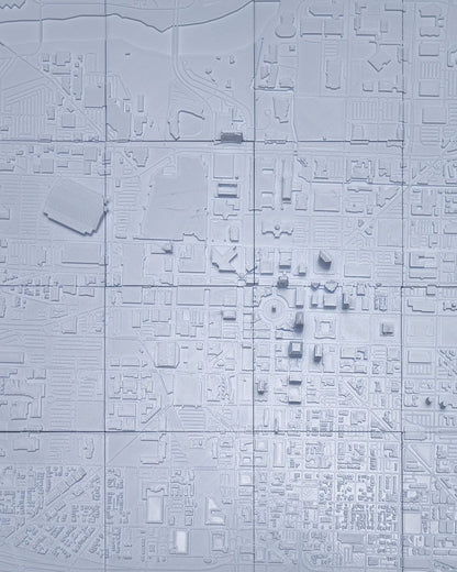 Indianapolis 3D-Stadtsilhouette, dekoratives, minimalistisches Wandbild Indiana