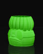 Neongrüne dekorative Blumenvase mit menschlichem Gesicht
