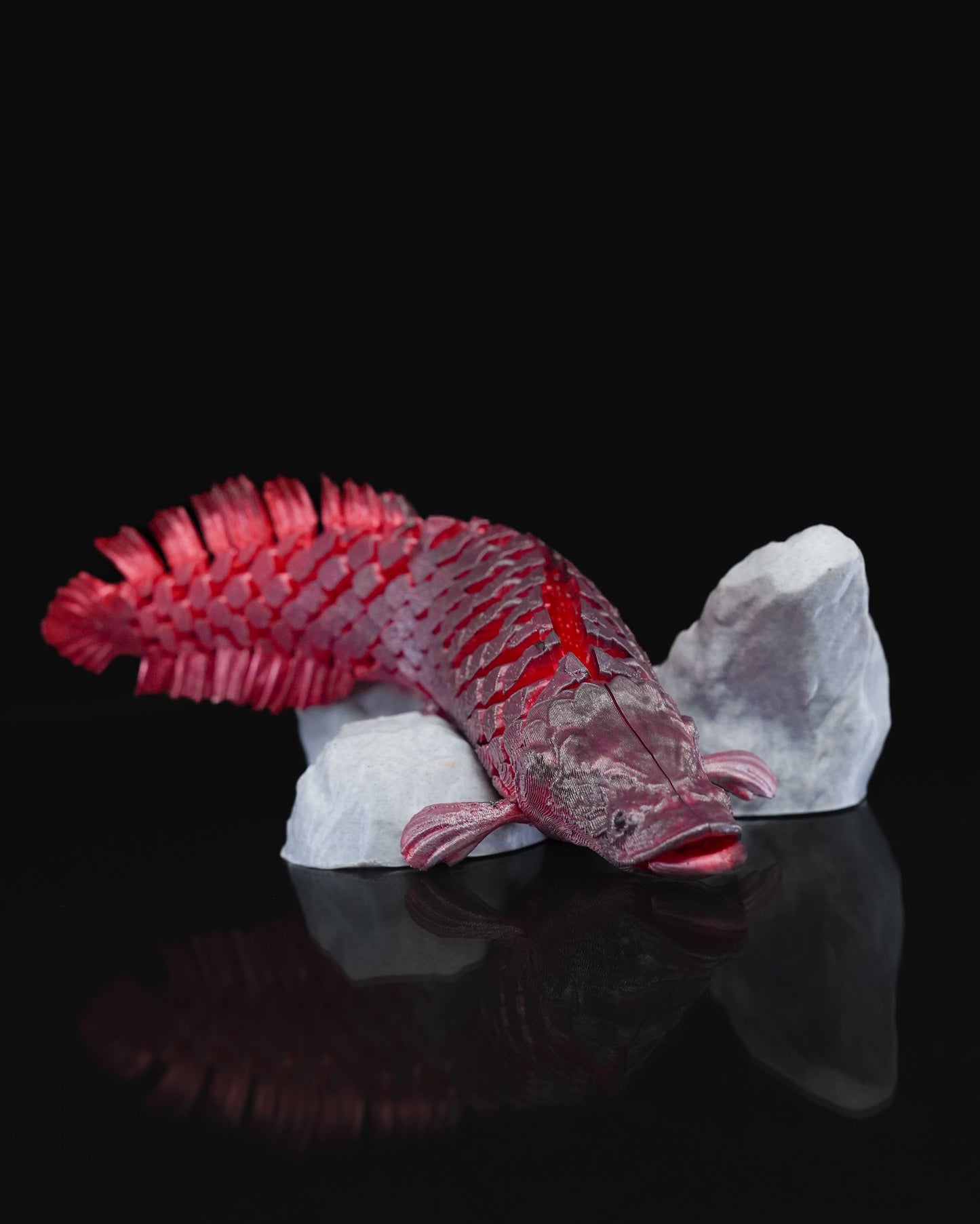 Arapaima Pirarucu Fisch Dekoration Roter Fisch Bewegliches Spielzeug 20CM