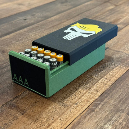 Totenkopf Dünne AAA Batterie Aufbewahrungsbox mit Schublade Dünne AAA Batteriebox 36 Stück