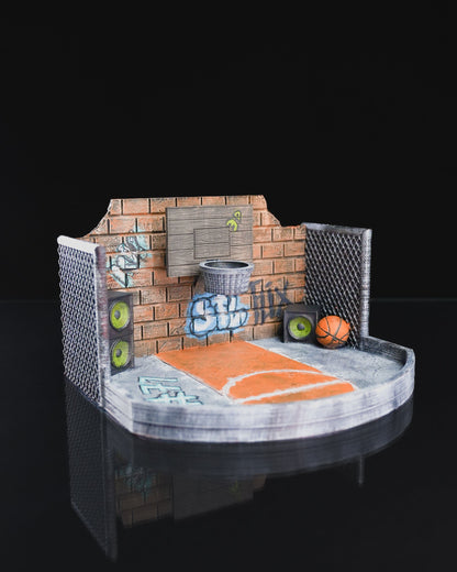 Basketballfeld und Basketballschuh Bewegliches Spielzeug Basketballspiel 18CM