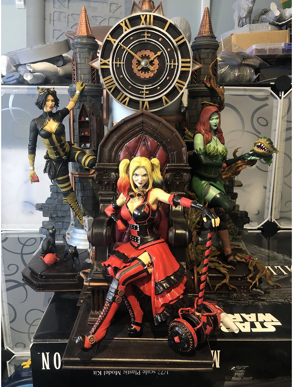 Steampunk Gotham City Harley Quinn Poison Ivy Catwoman Figur Groß 25CM